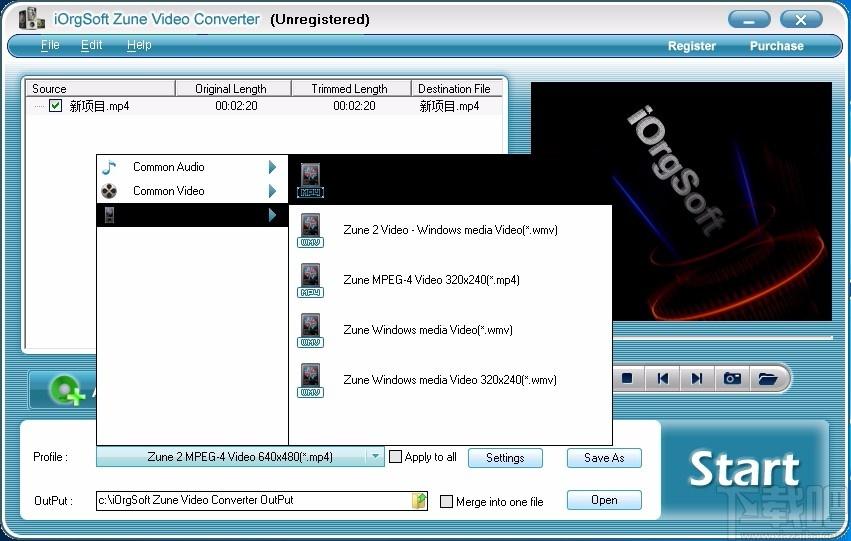 iOrgSoft Zune Video Converter,Zune视频格式转换